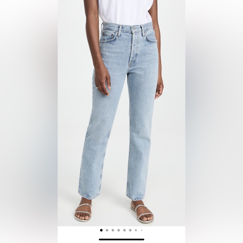 Agolde Lana Mid Rise Straight Jeans